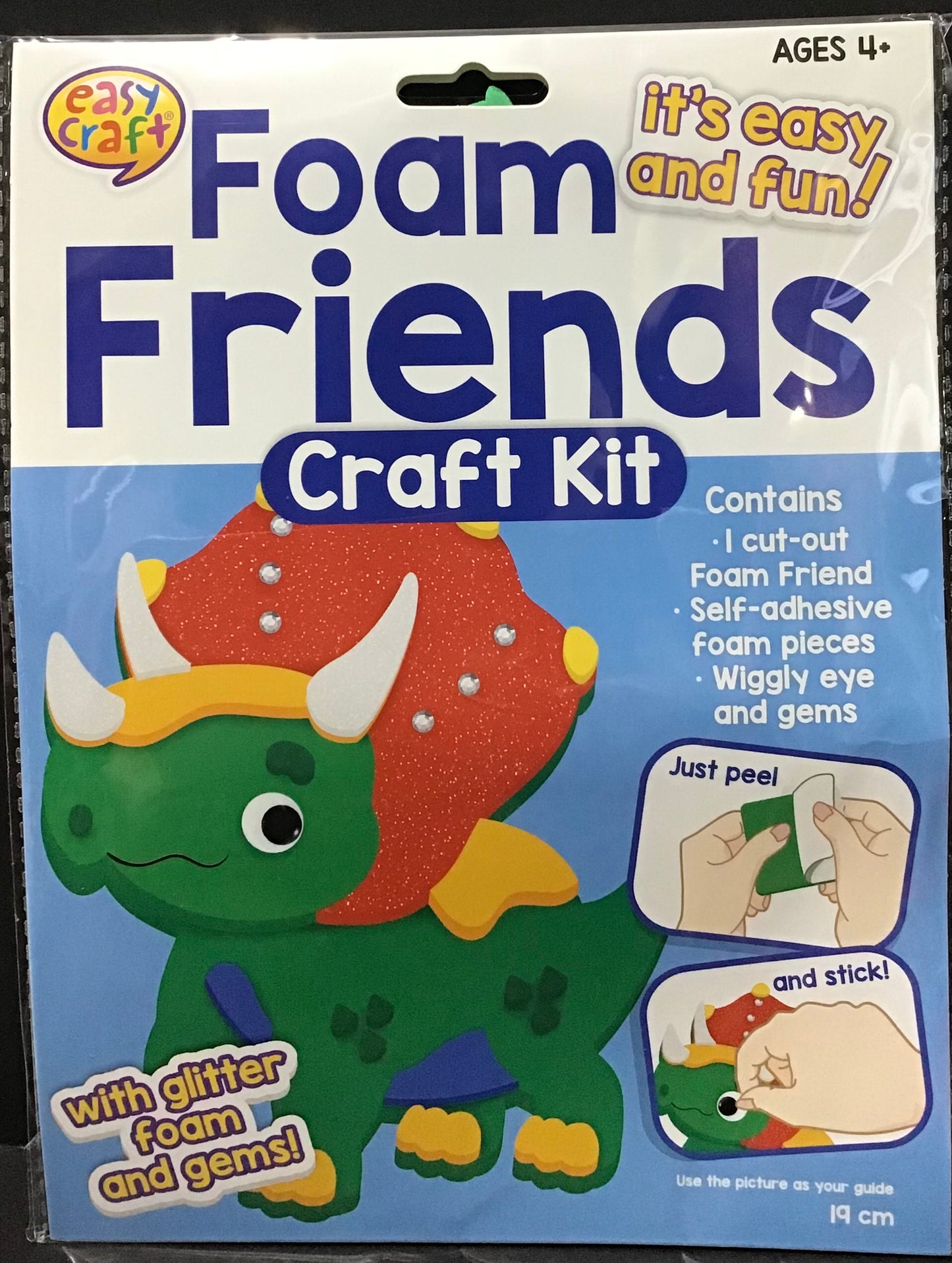 Foam Friends Craft Kit - Just Peel and Stick - Dinosaur #1 - Makes 1