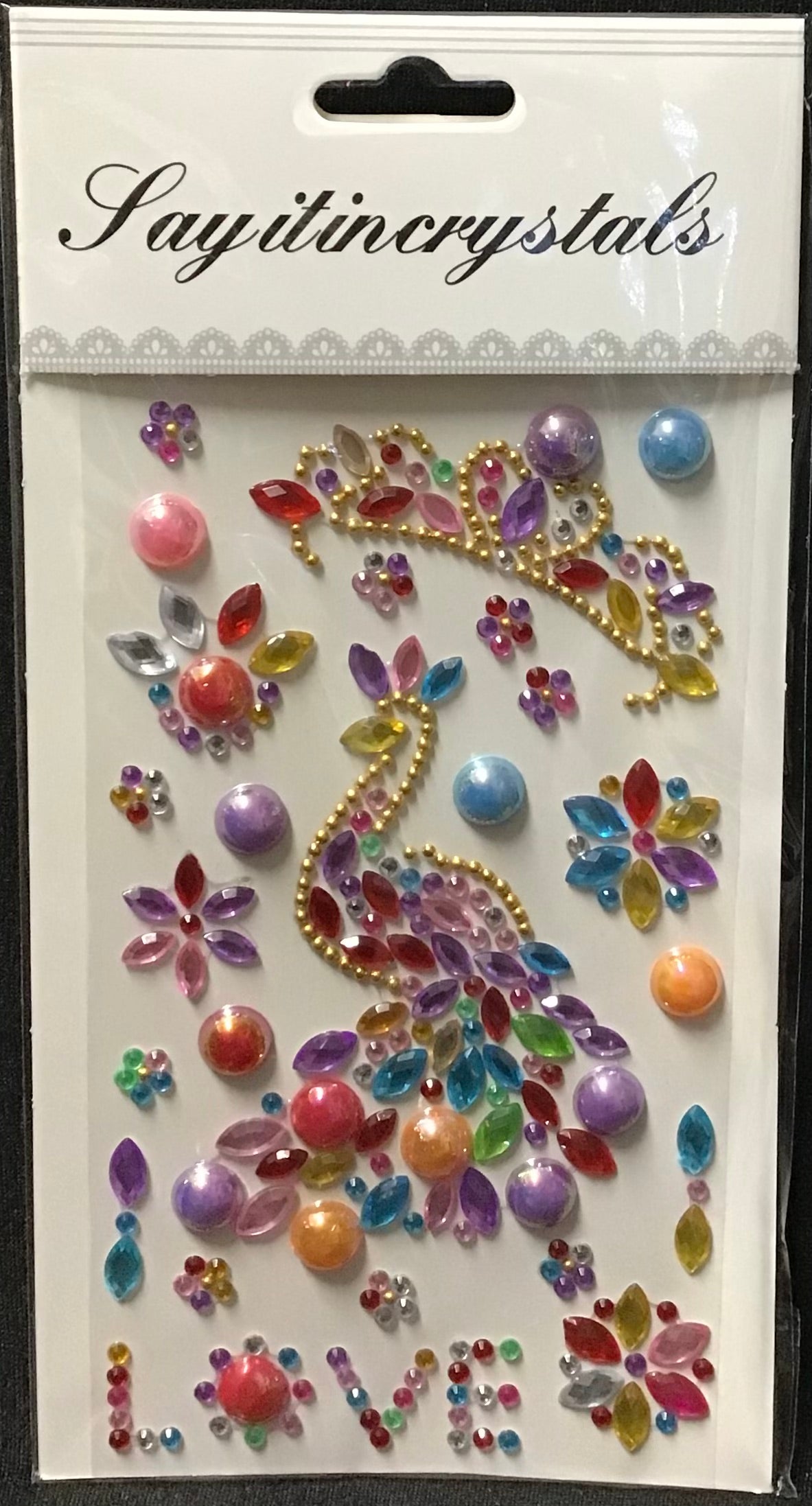Rhinestone Peacock & Flowers - Assorted Colours
