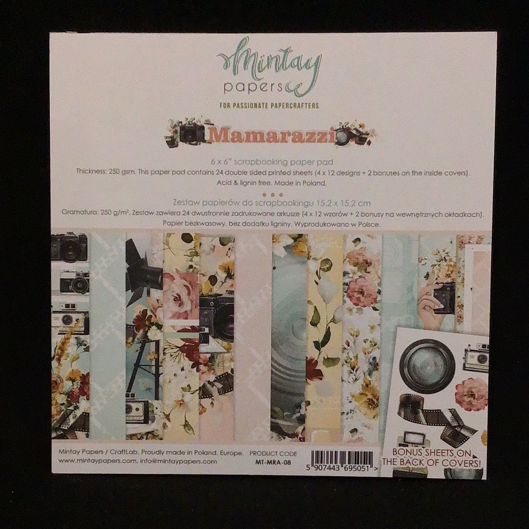 Mamarazzi Paper Pad - 24x Double sided sheets - 15.2x15.2cm