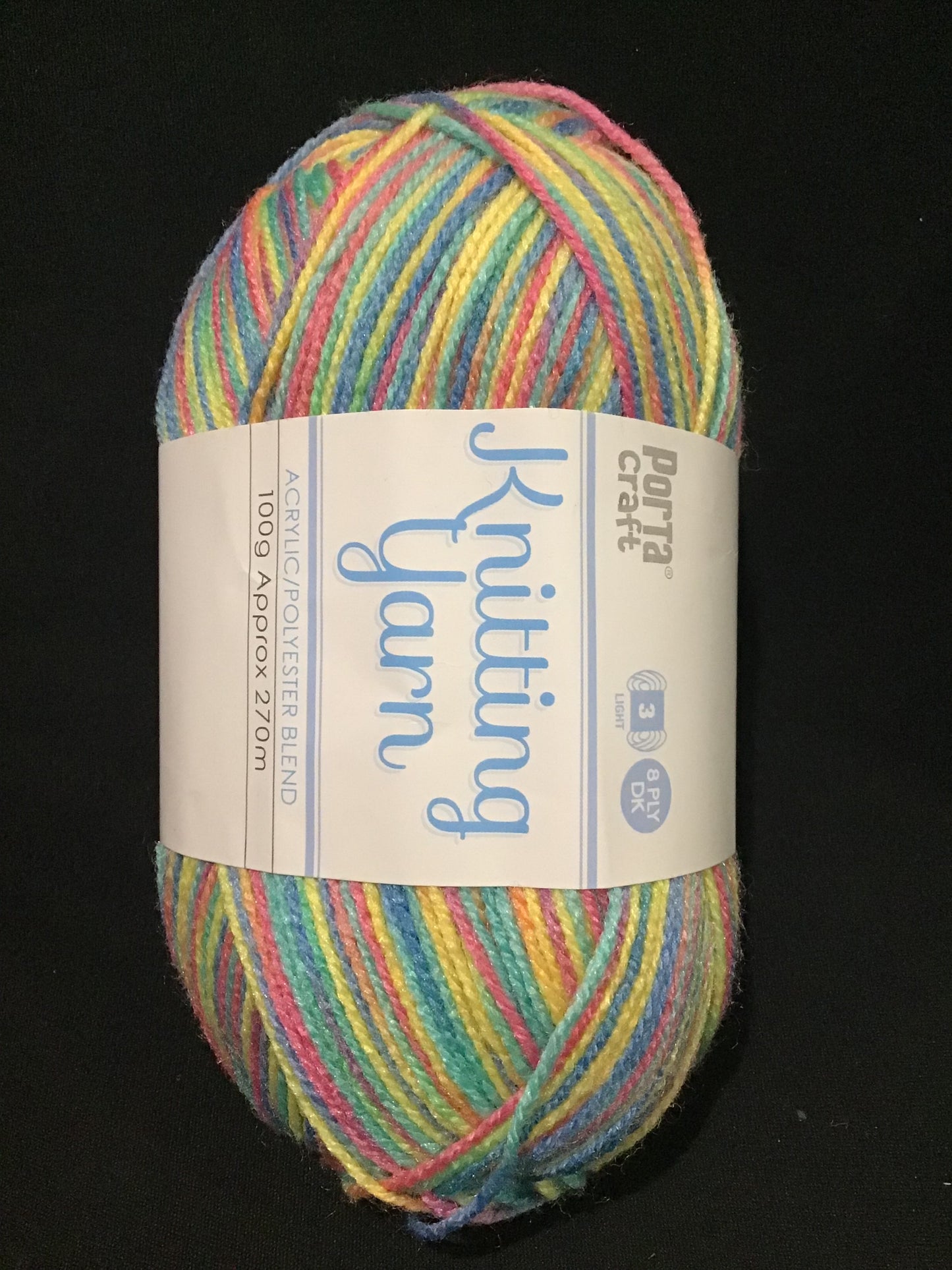 Porta Craft Yarn - 8 Ply - Multi Pixie - 100g - 100% Acrylic