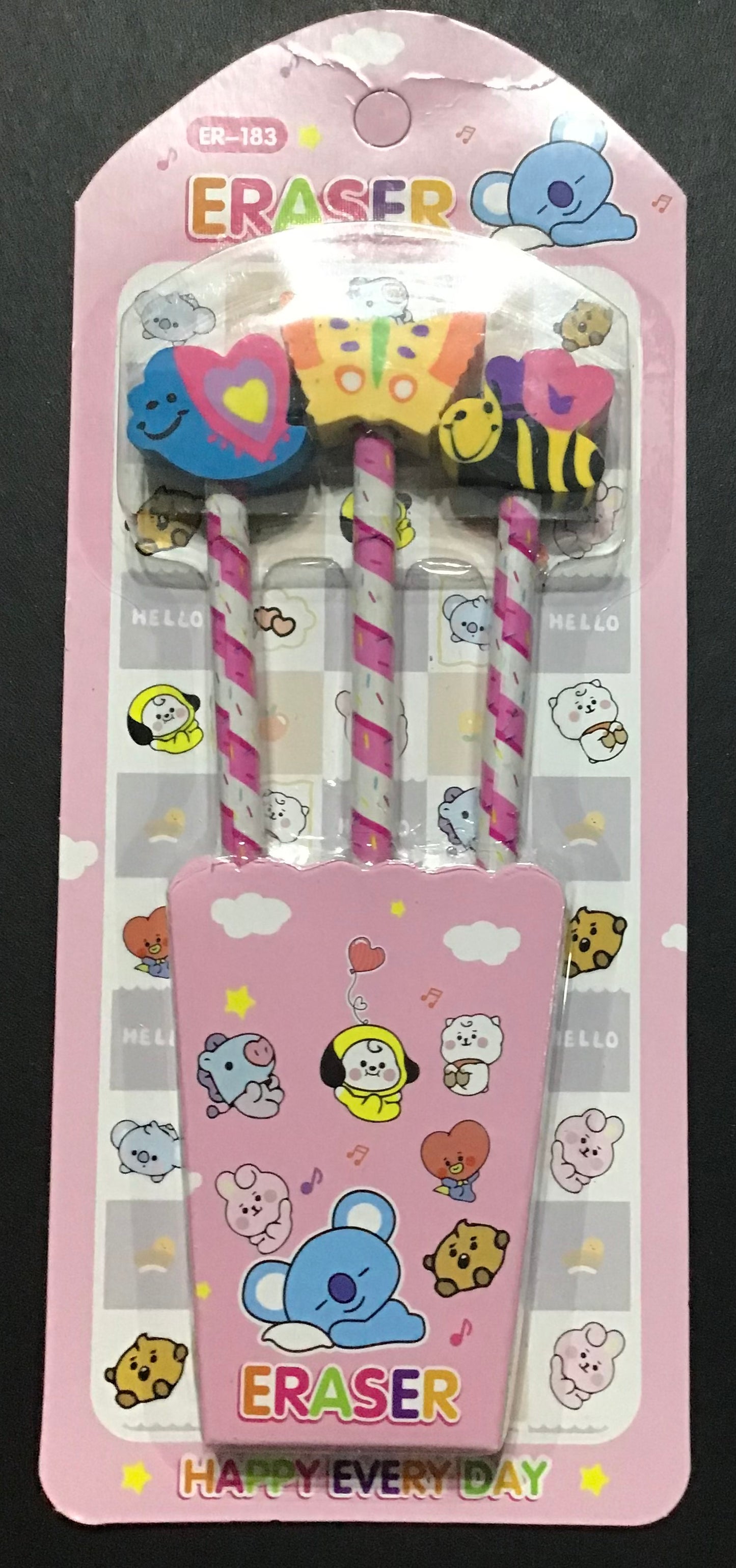 Insect Themed Pencil and Eraser Set - 3 pk