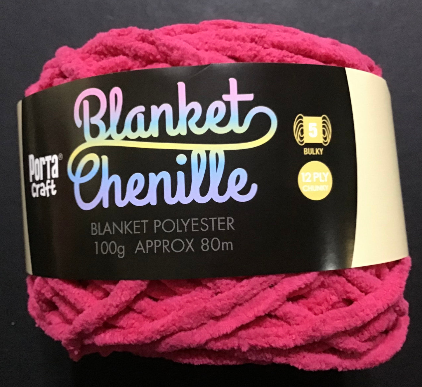 Blanket Chenille - Blanket Polyester Wool 80m - 100g - Solid Fuchsia