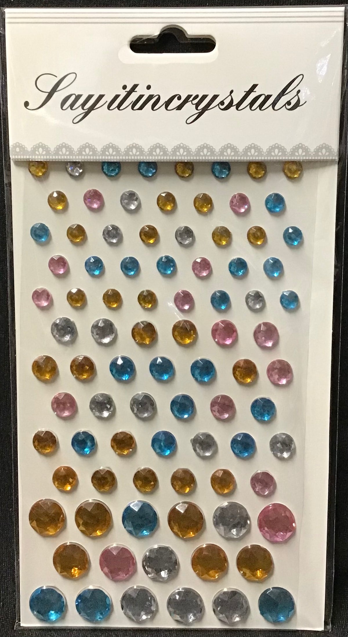 Rhinestones Pink/Gold/Blue/Silver Assorted 87pc
