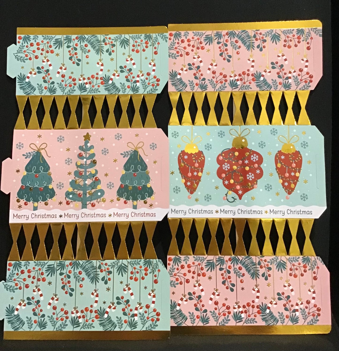 Christmas DIY Cracker Bon Bons - Christmas Trees/Baubles Theme - 6 per pk