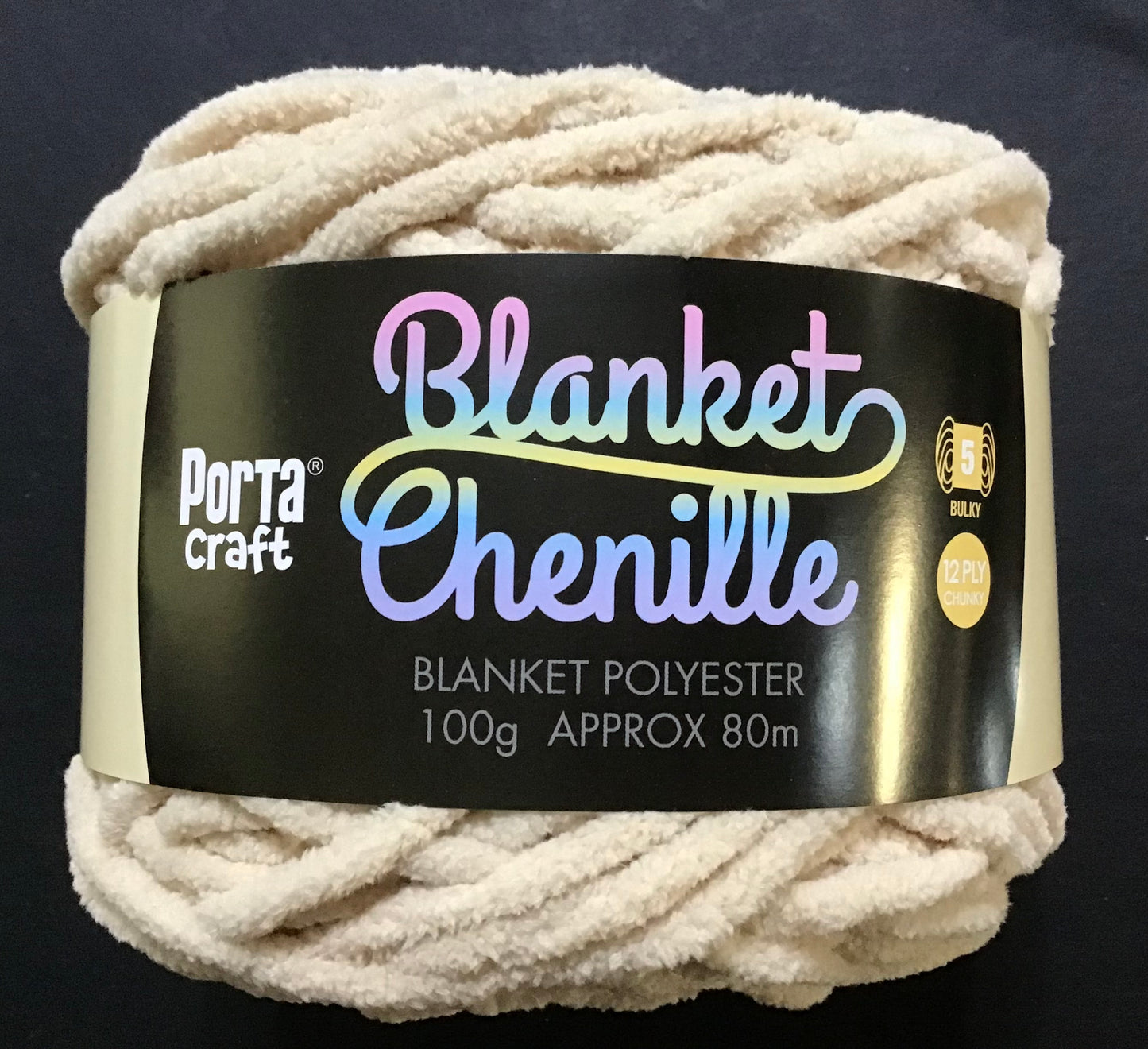 Blanket Chenille - Blanket Polyester Wool 80m - 100g - Solid Flat White