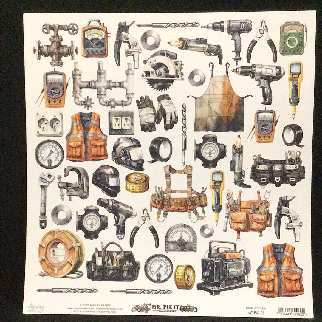 Mr. Fix It -09 - 1x Double sided sheet - 30.5x30.5cm