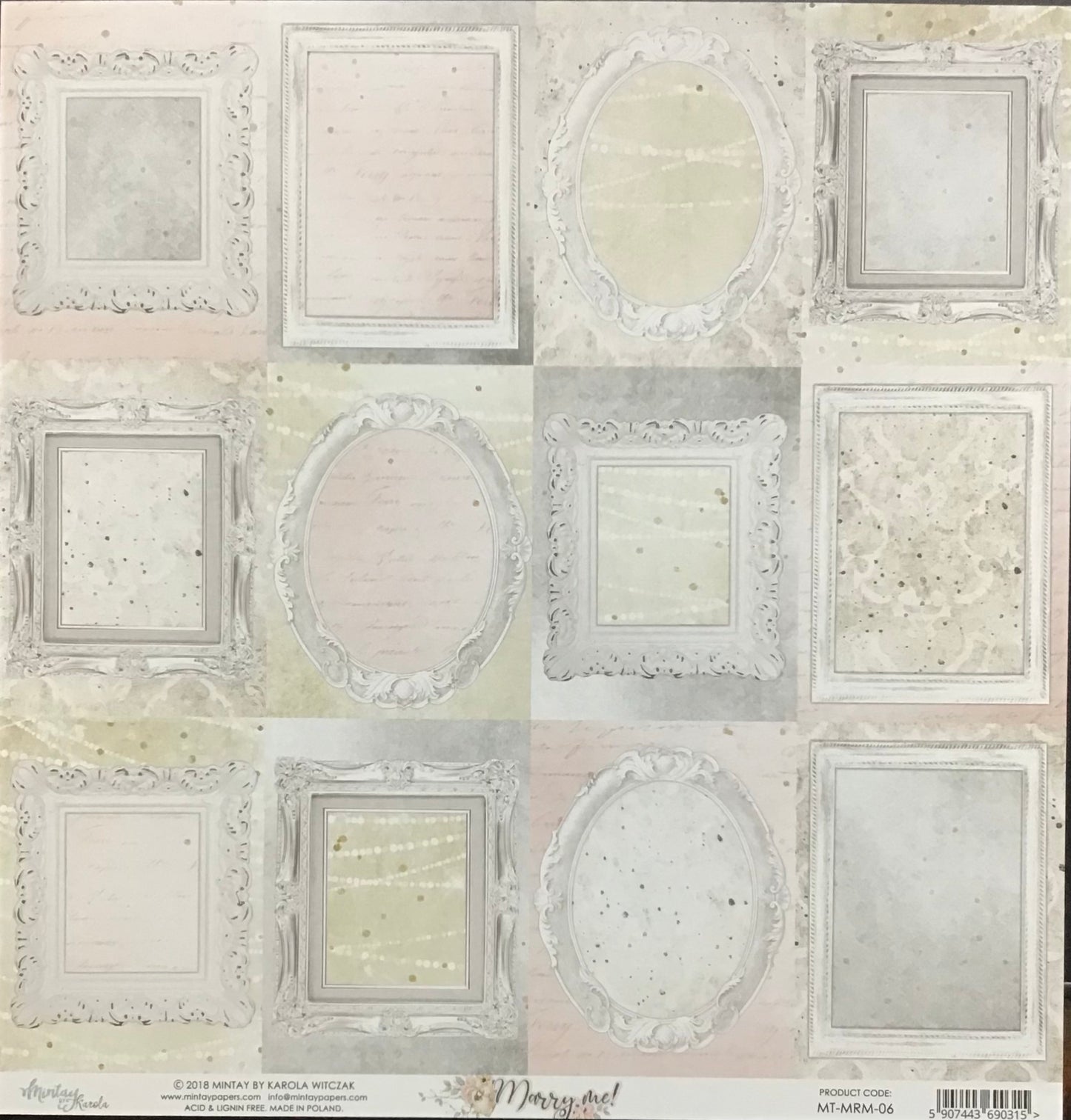 Mintay -Marry Me - 1x Double sided sheet - 30.5x30.5cmn