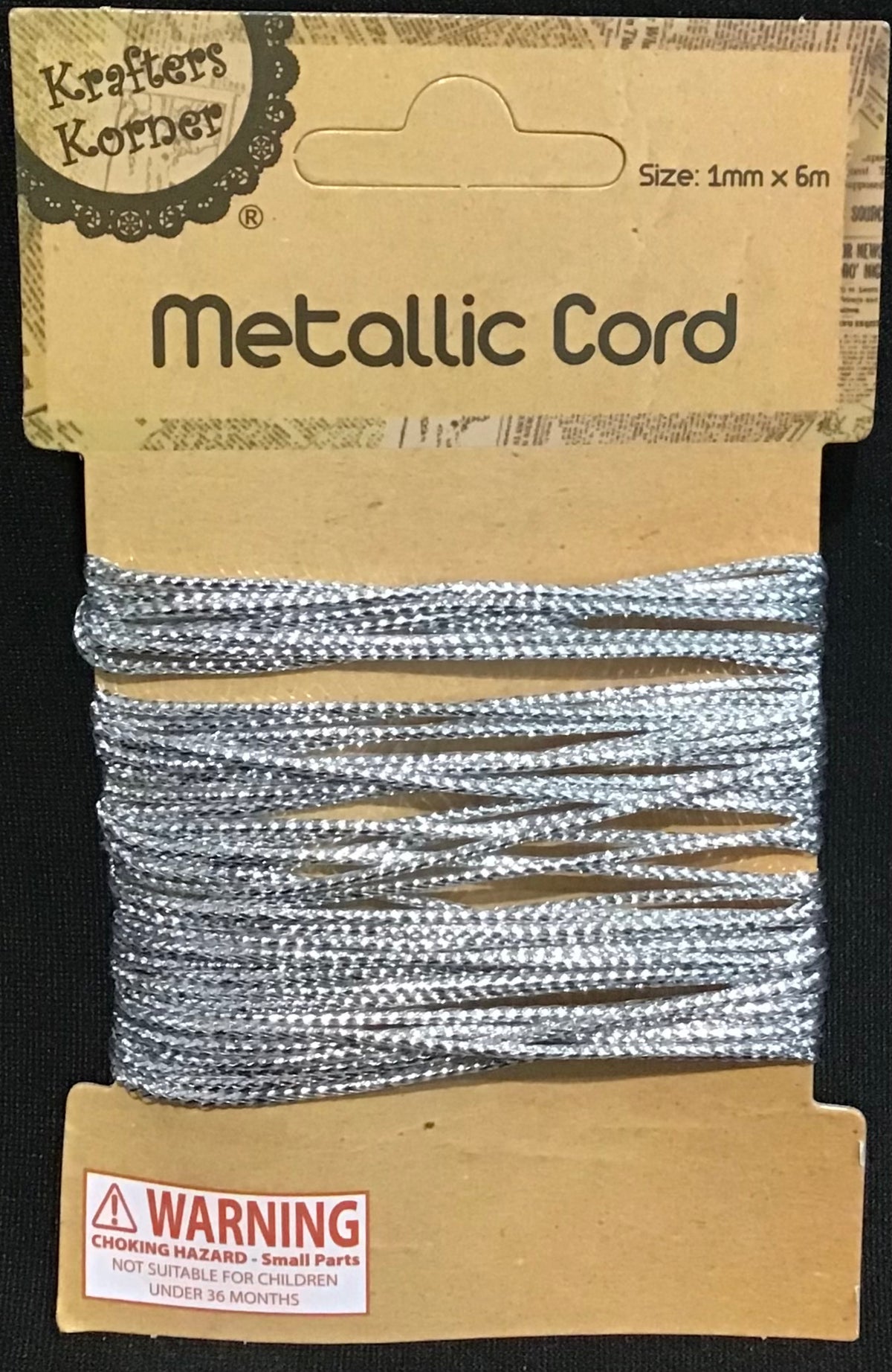 Metallic Cord - Silver - 1mm x 6m