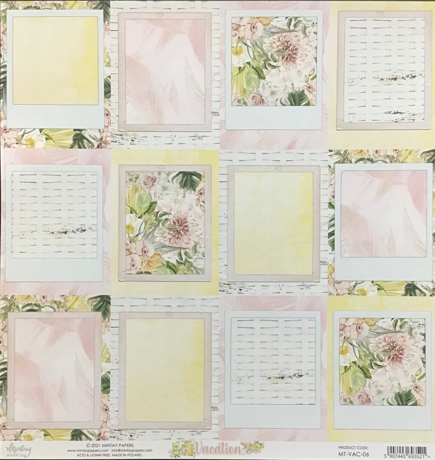 Mintay - Vacation - 1x Double sided sheet - 30.5x30.5cm