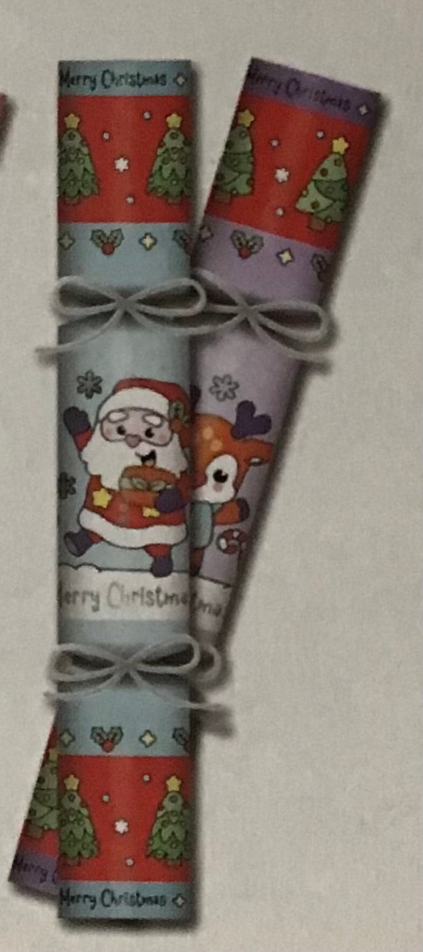 Christmas DIY Cracker Bon Bons - Reindeer/Gift/Trees Theme - 6 per pk
