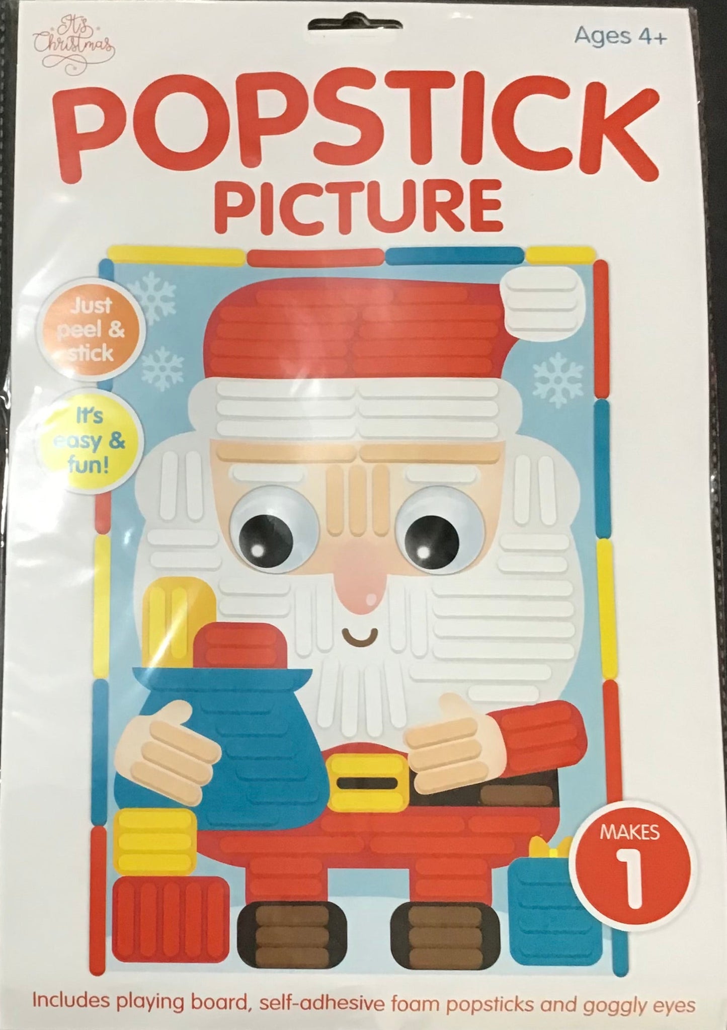 It’s Christmas - Popstick Picture -Peel and Stick - Santa - Makes 1