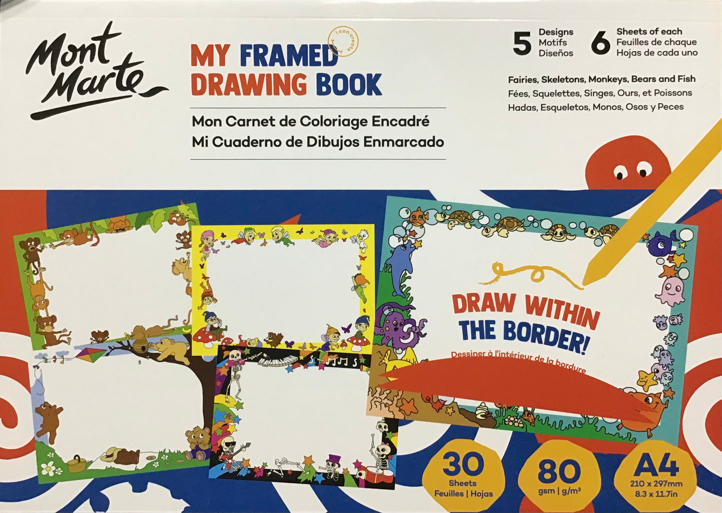 Mont Marte - My Framed Drawing Book A4 - 30 Sheets