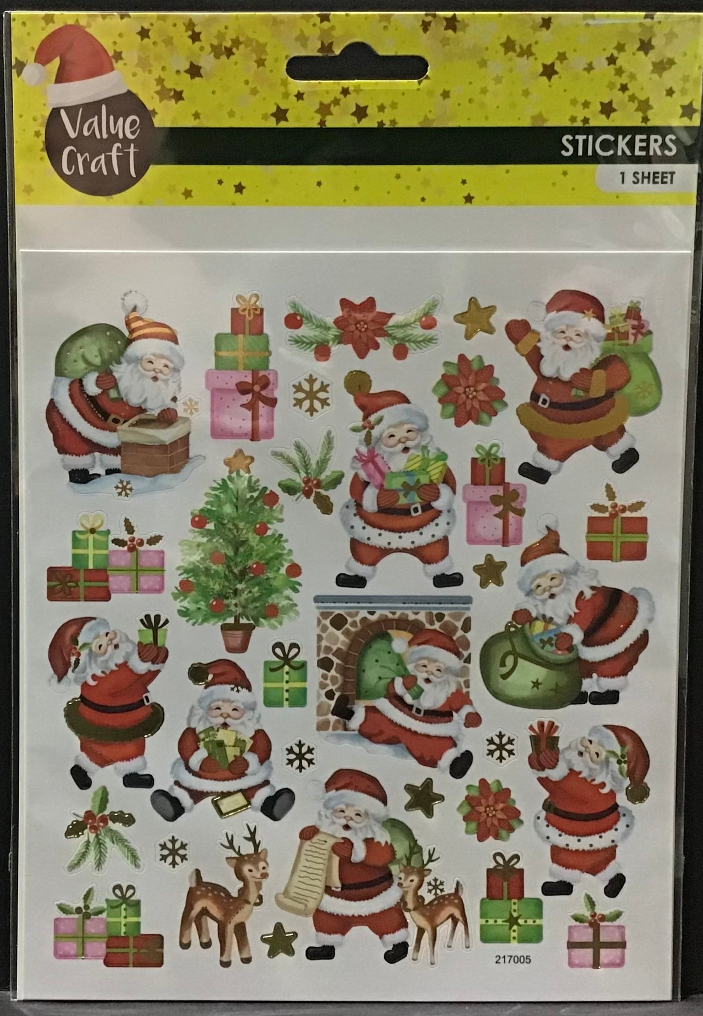 Celebration Santa Christmas Theme Stickers - 1 Sheet