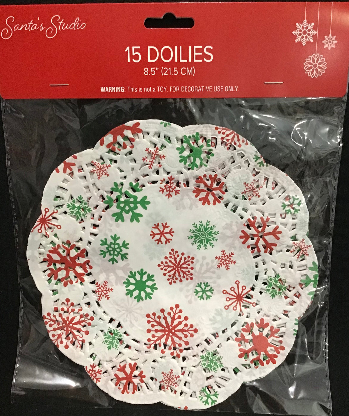 Christmas Snowflake Paper Doilies 8.5” - 15pk