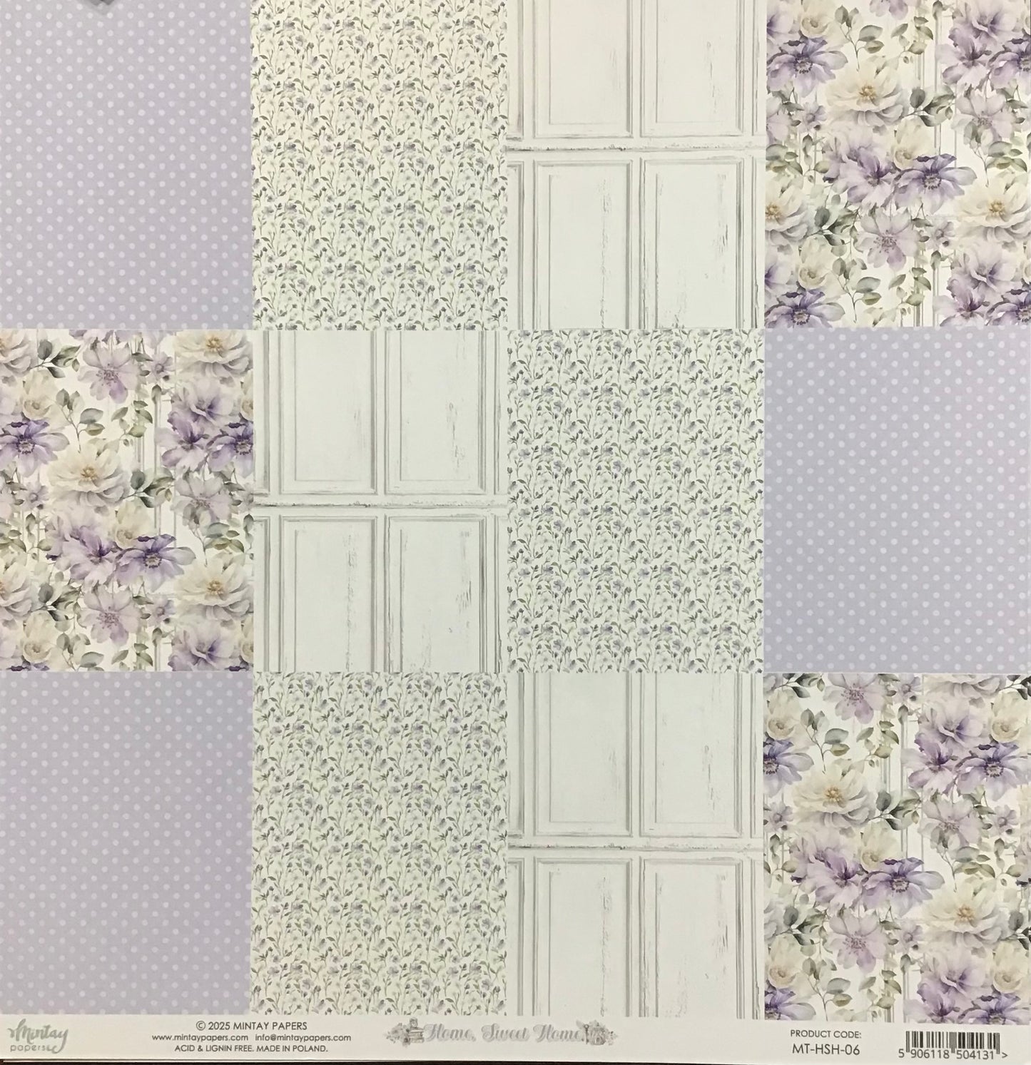 Mintay - Home Sweet Home - 1x Double sided sheet - 30.5x30.5cm