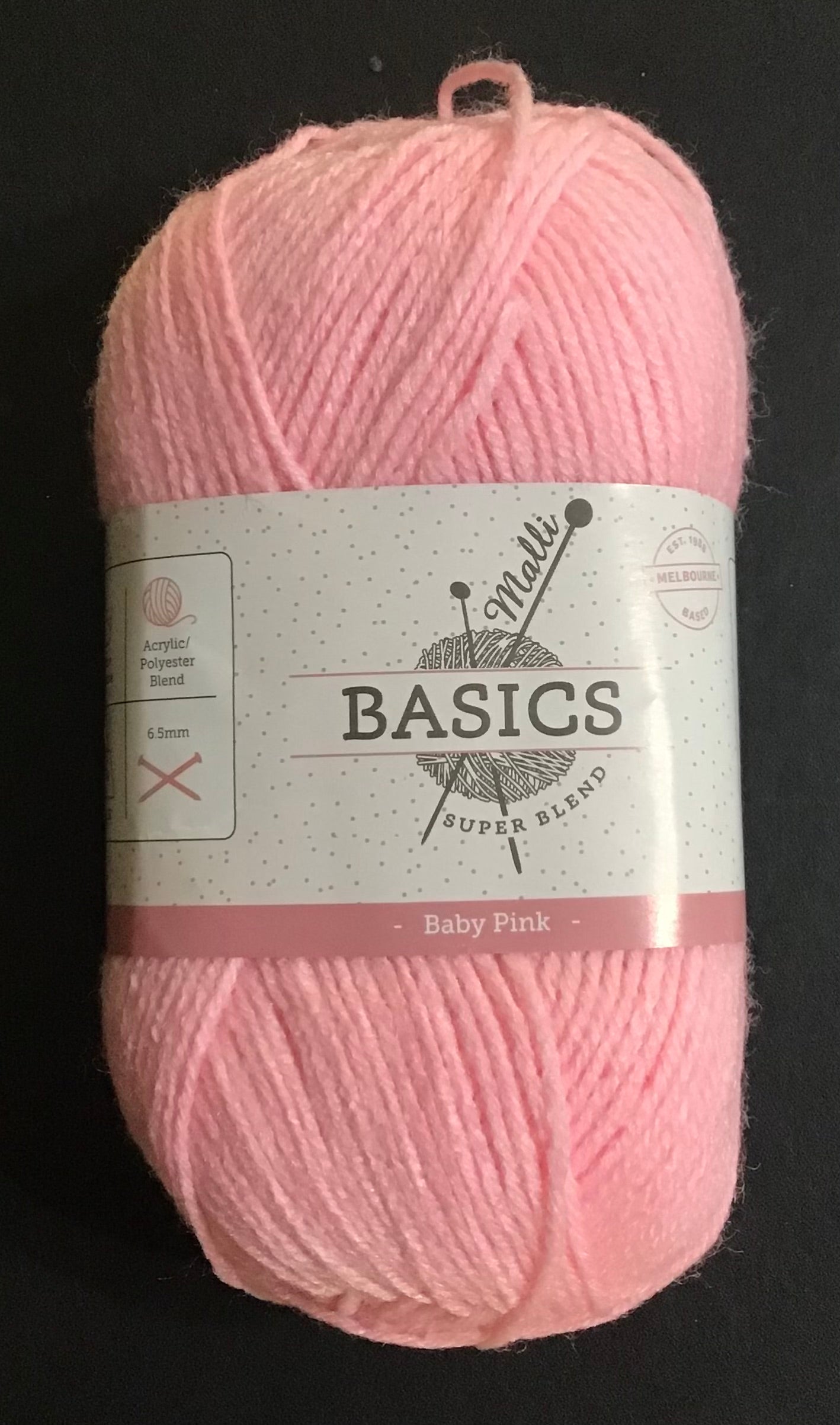 Malli Super Blend Knitting Yarn - 8 ply - Baby Pink - 100g -100% Acrylic