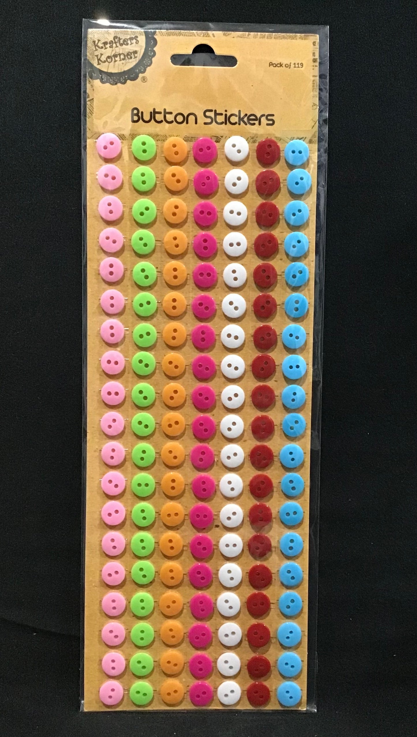 Craft Button Stickers 133 pc - Assorted Colours