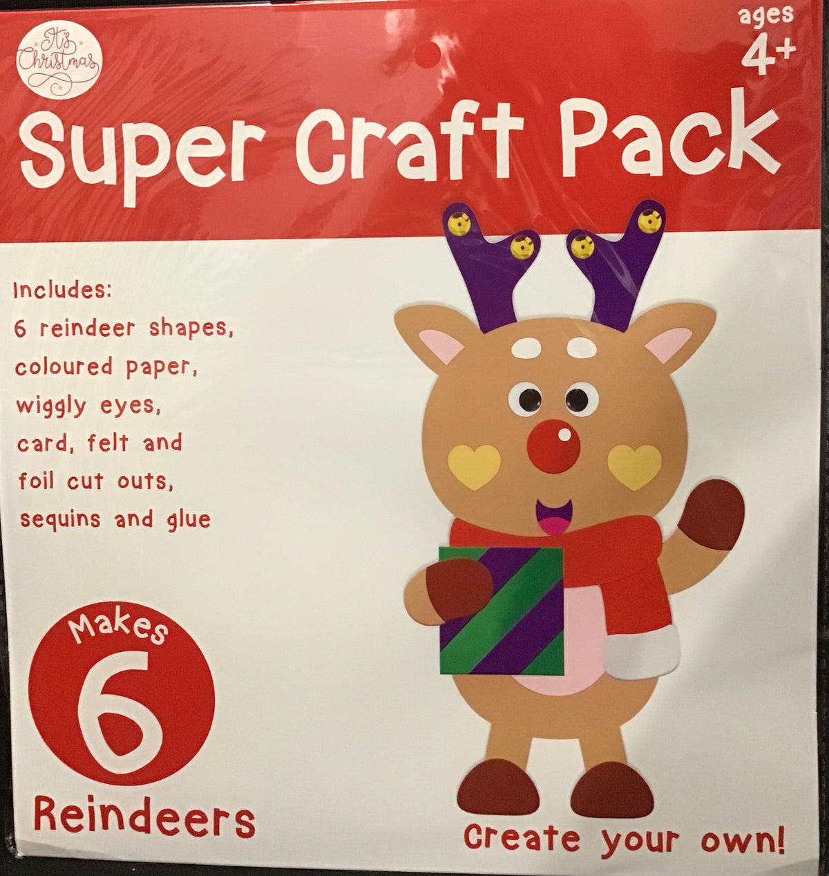 It’s Christmas Super Craft Pack - Reindeers with Gift - Makes 6