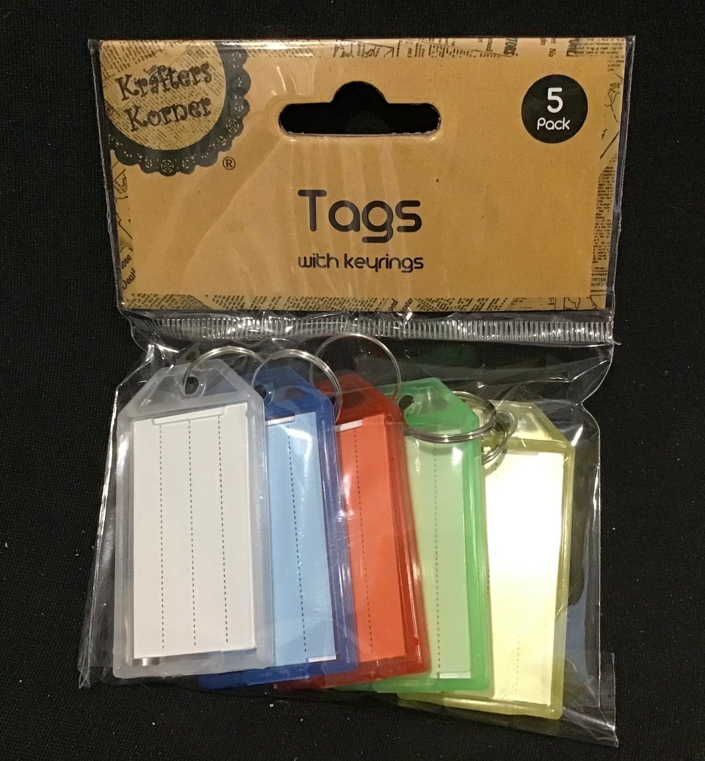 Tags with Keyrings - 5 pk