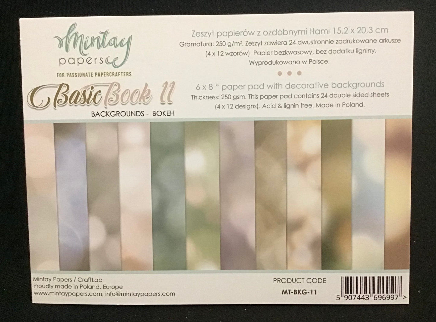 Book 11 - Backgrounds - Bokeh - 24x Double sided sheets - 15.2x20.4cm