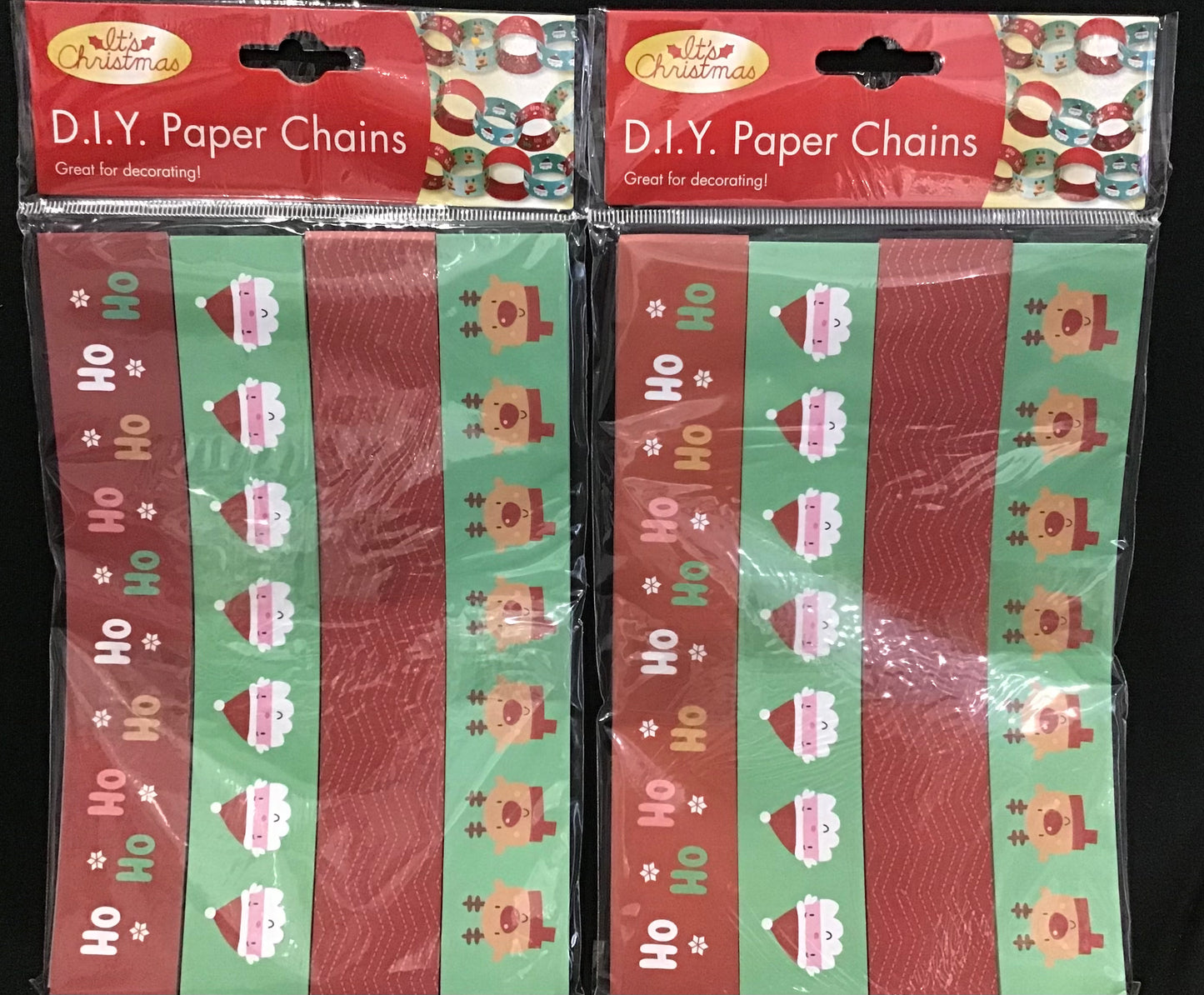 DIY Paper Chains x 2 packs - Santa/Reindeer