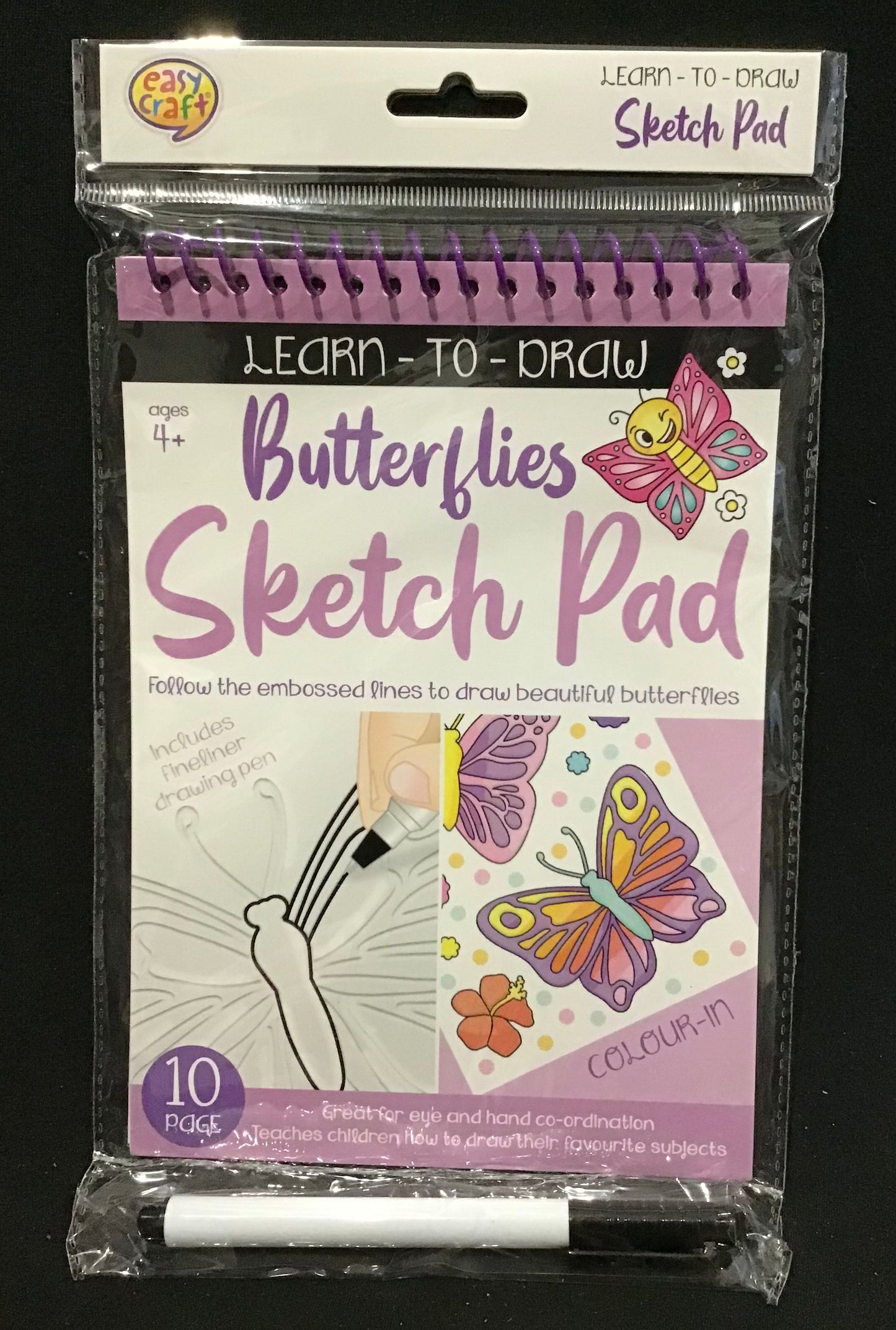 Learn-to-Draw - Butterflies Sketch Pad - 10 Page