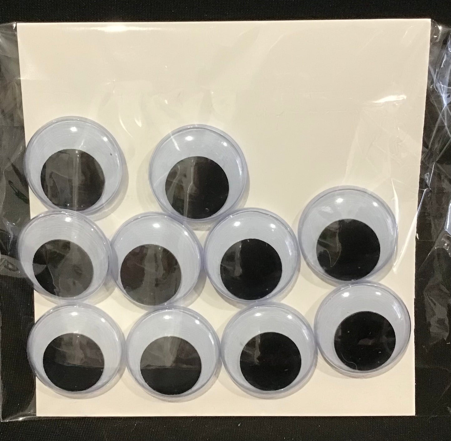 Sew-On Googly Eyes - 2.5cm - 5 pairs - Black/White