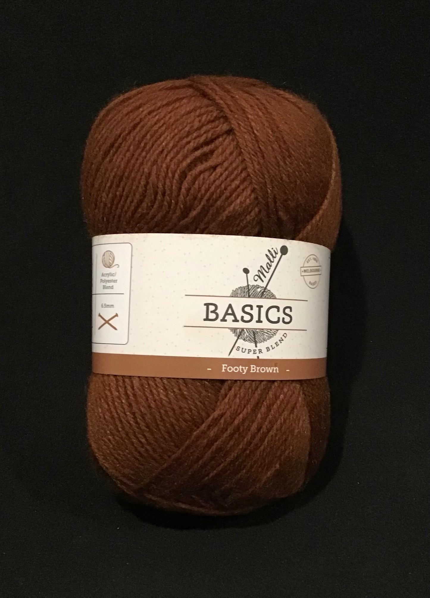 Malli Basics Super Blend Yarn - 4 Ply - Footy Brown - 100g - 100% Acrylic