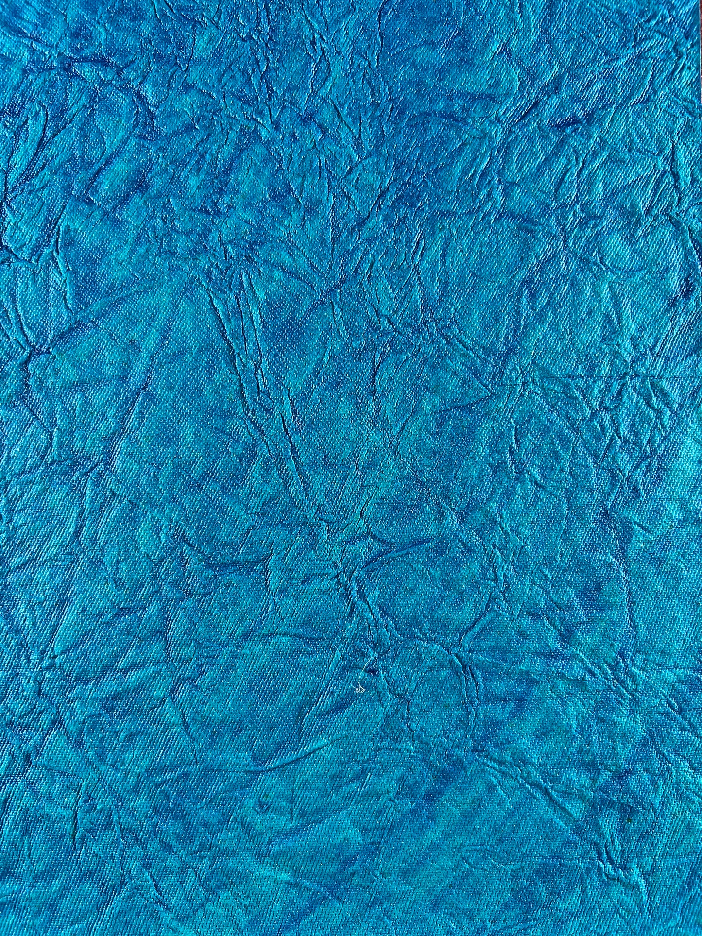 Handmade Paper A4 - 1 x Scrunch Design - Cyan Blue