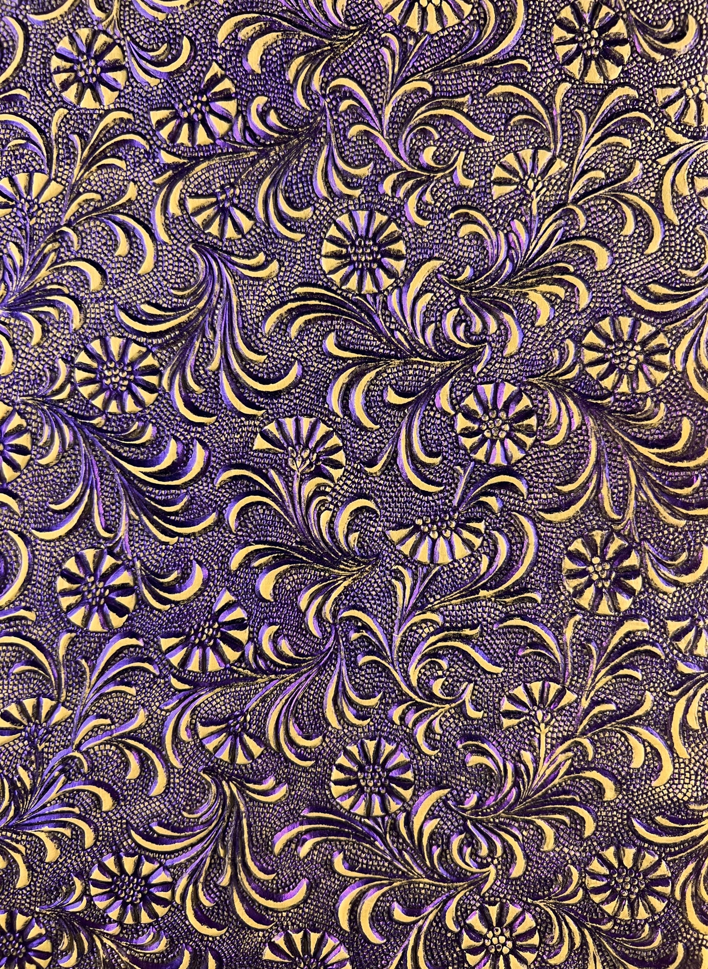 Specialty Paper 1 x A4 Handmade Embossed Foil - Sunflower Yellow/Purple