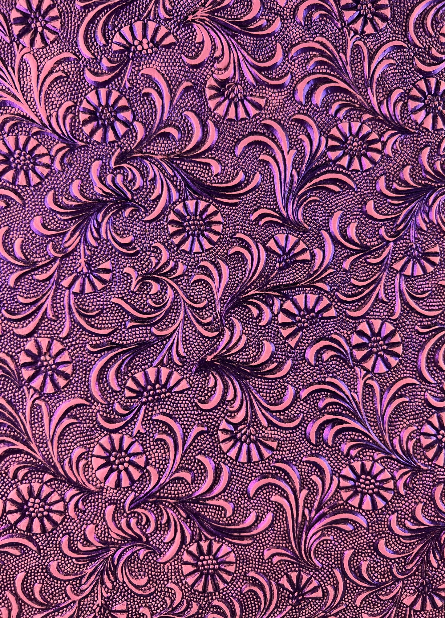 Specialty Paper 1 x A4 Handmade Embossed Foil - Sunflower Pink/Purple