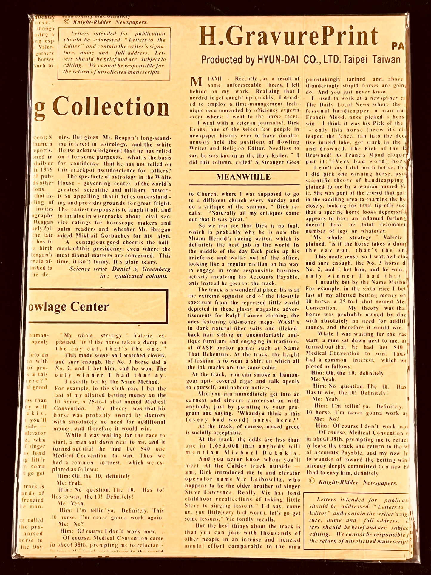 Wrapping Paper Sheets 2x Brown Kraft Newspaper Print - 70cm x 50cm