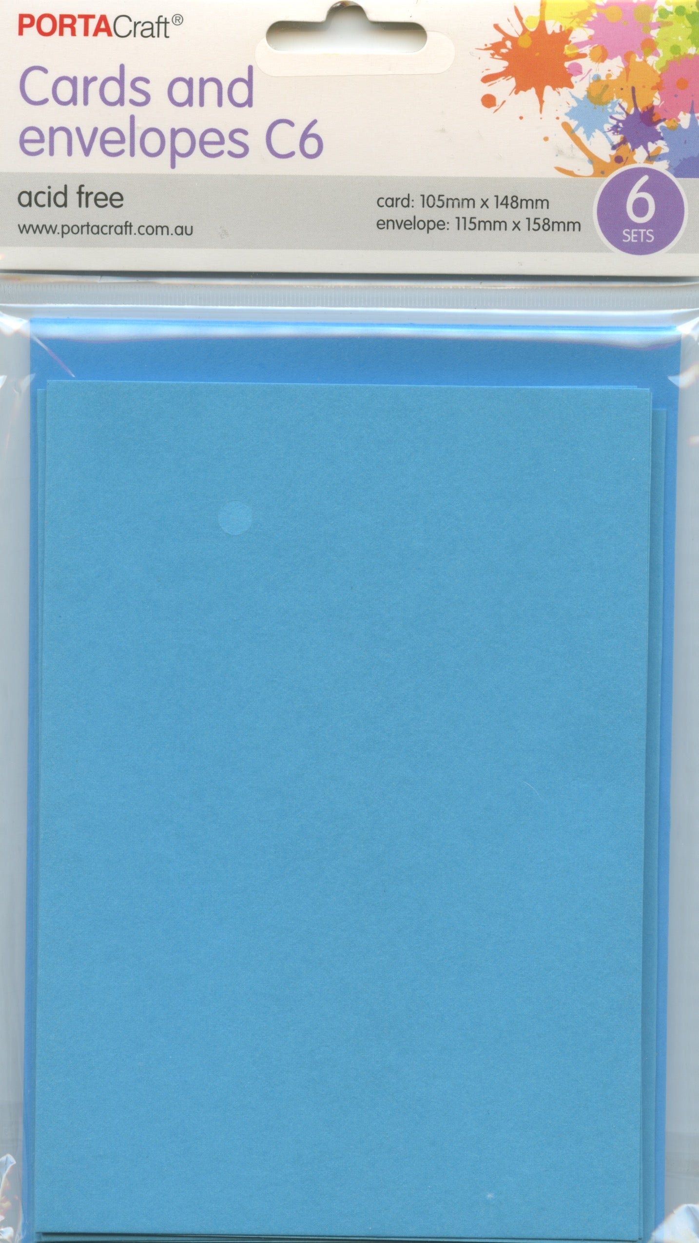 Porta Craft Cards and Envelopes C6 - 6 Sets - Blue
