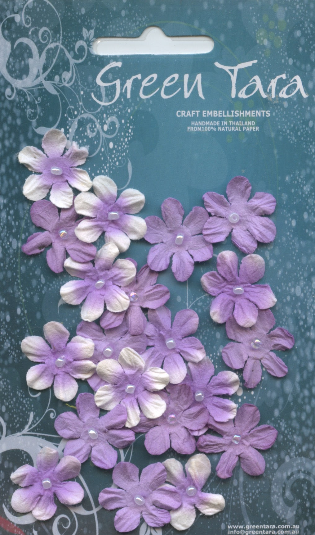 Mini Flowers - Lavender with Pearl centre - 20 pk