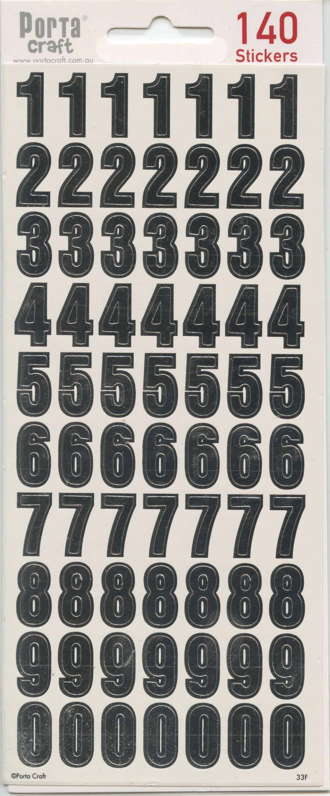 Silver Number Stickers - 140 pk