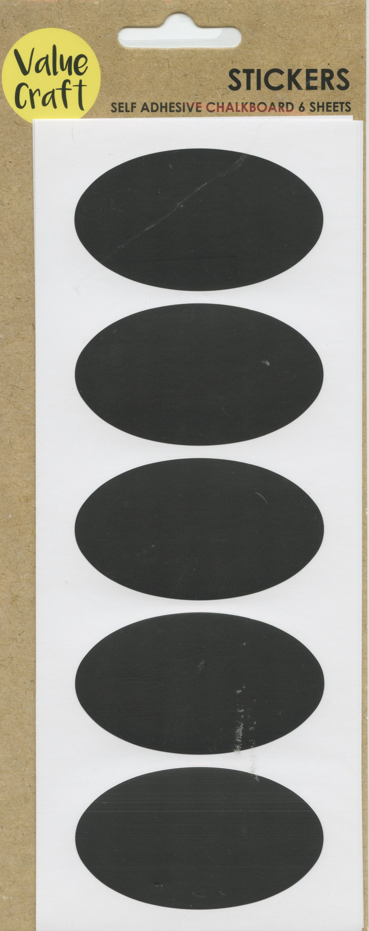 Chalkboard Self Adhesive Stickers - 6 Sheets