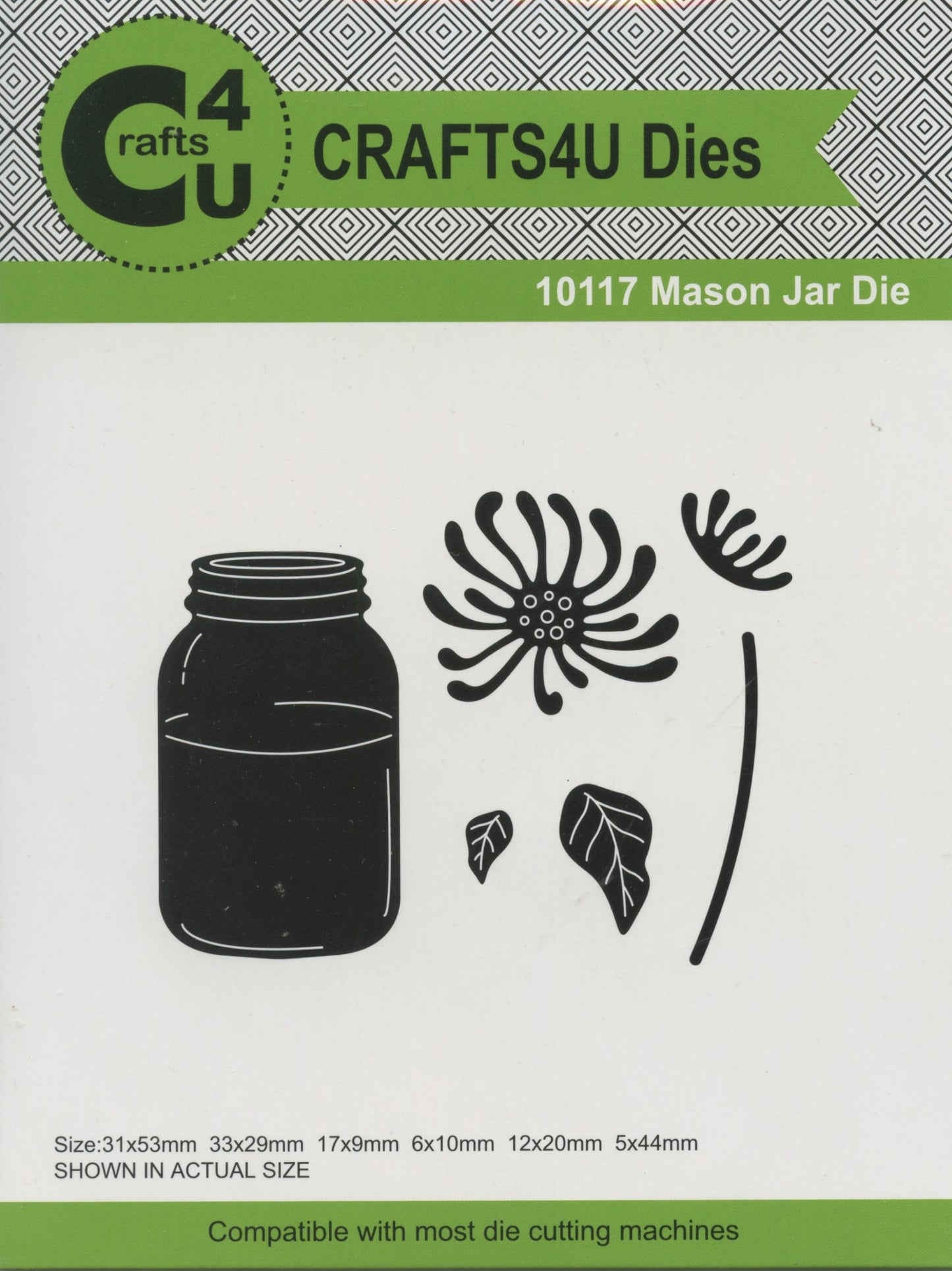 Dies - Mason Jar with Flower and Leaves