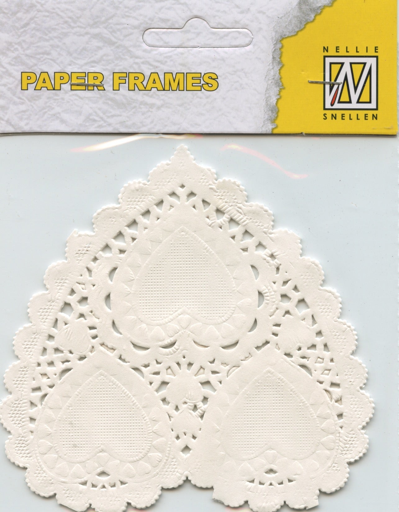White Paper Craft Frames (Doilies) - Heart - 10cm - 12 pk