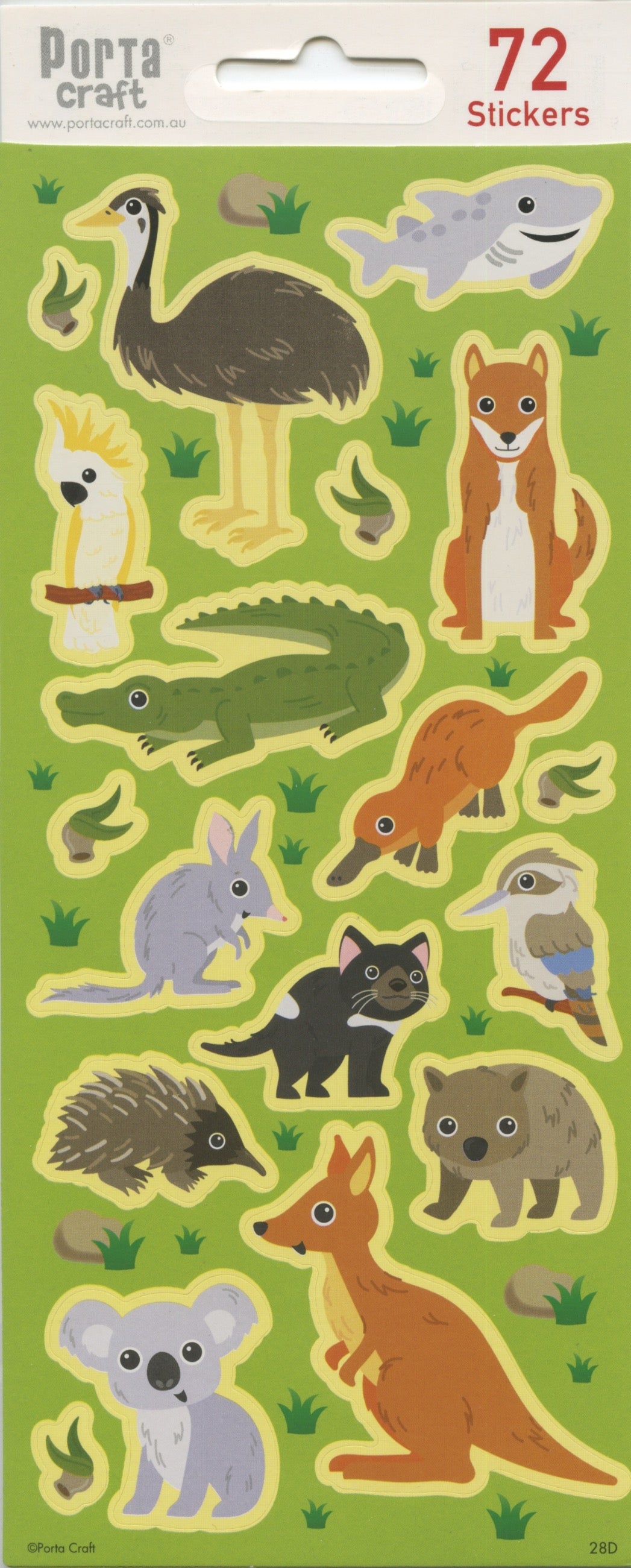 Aussie Animal Stickers - 72 pack