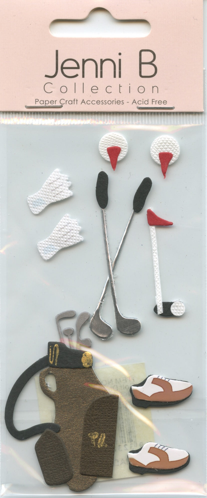 Jenni B Collection 3D - Golf Theme Stickers - Adhesive 5pk