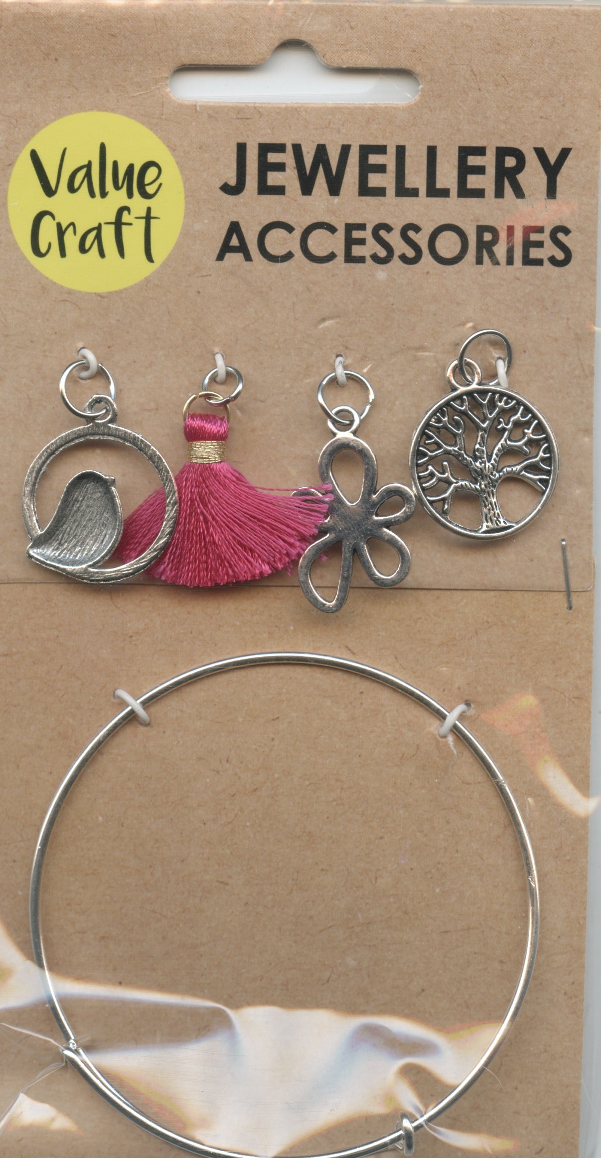 Jewellery - Silver Bracelet with Charms - 5 pcs