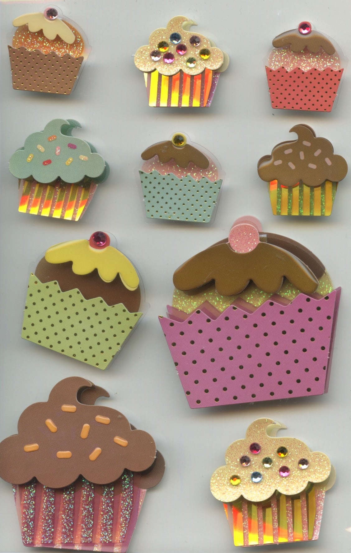 Cupcake Clear layered - Adhesive 3D embellishments - 10 pack