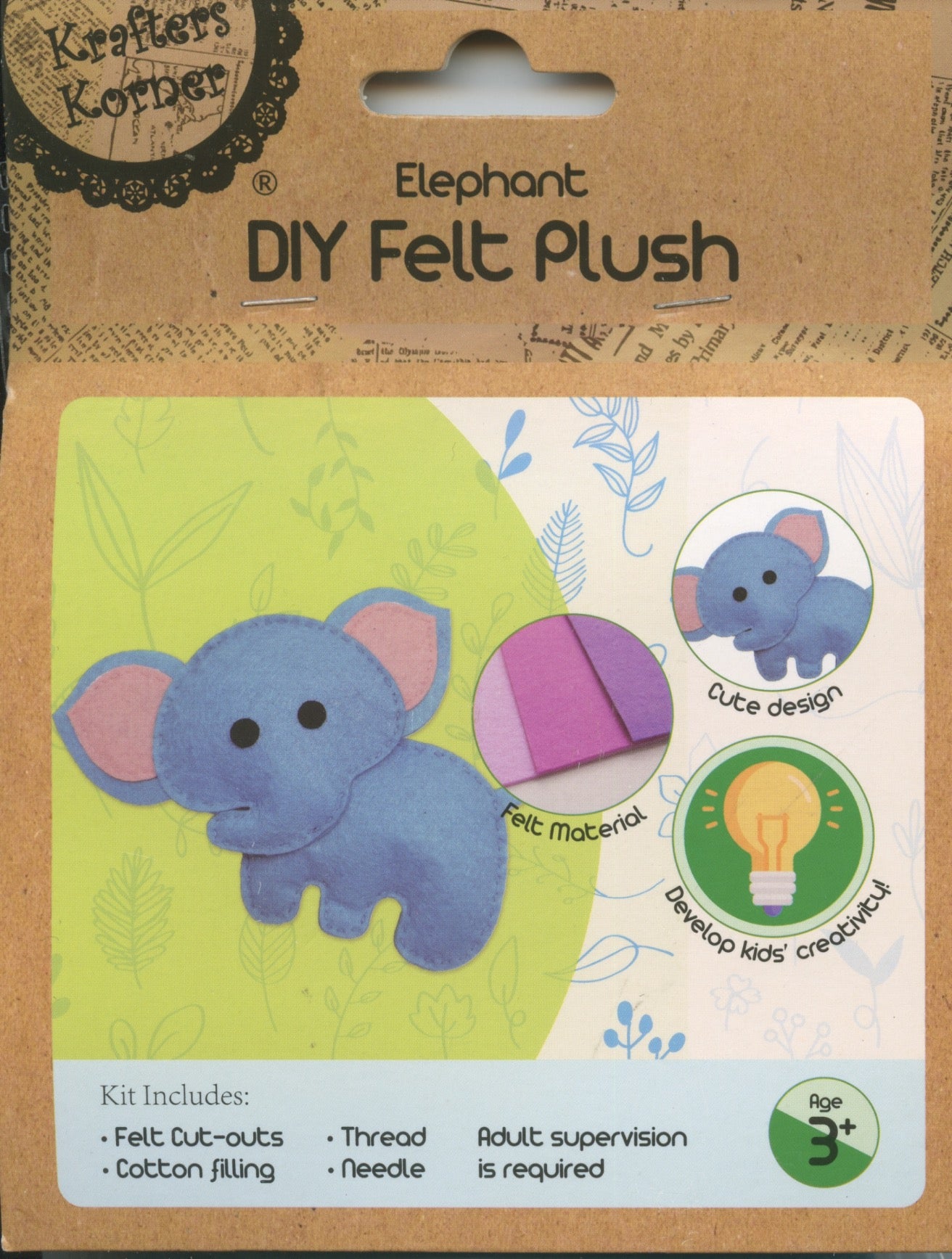 DIY Felt Plush kit - Elephant