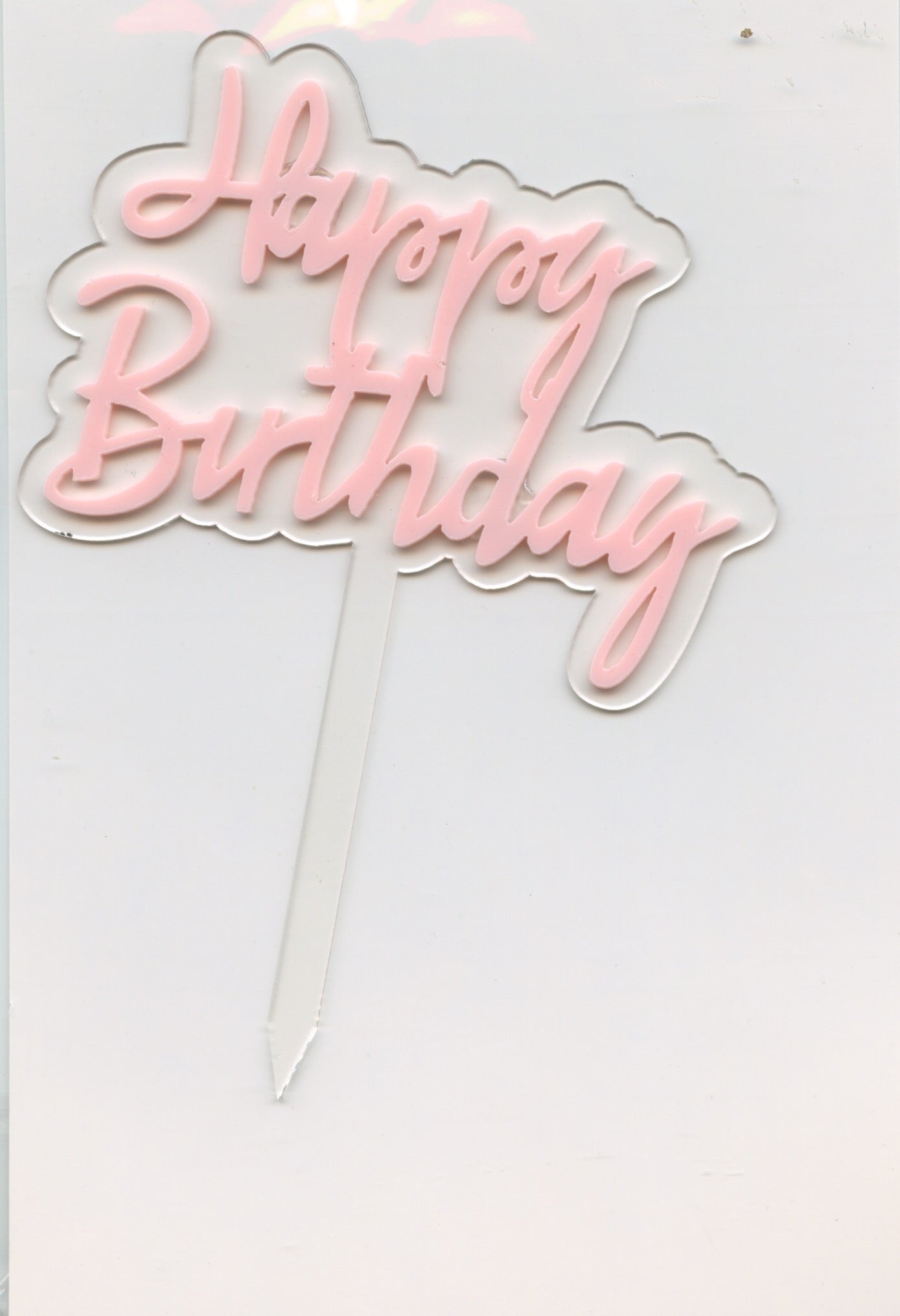 Cake Topper - Happy Birthday - Pink