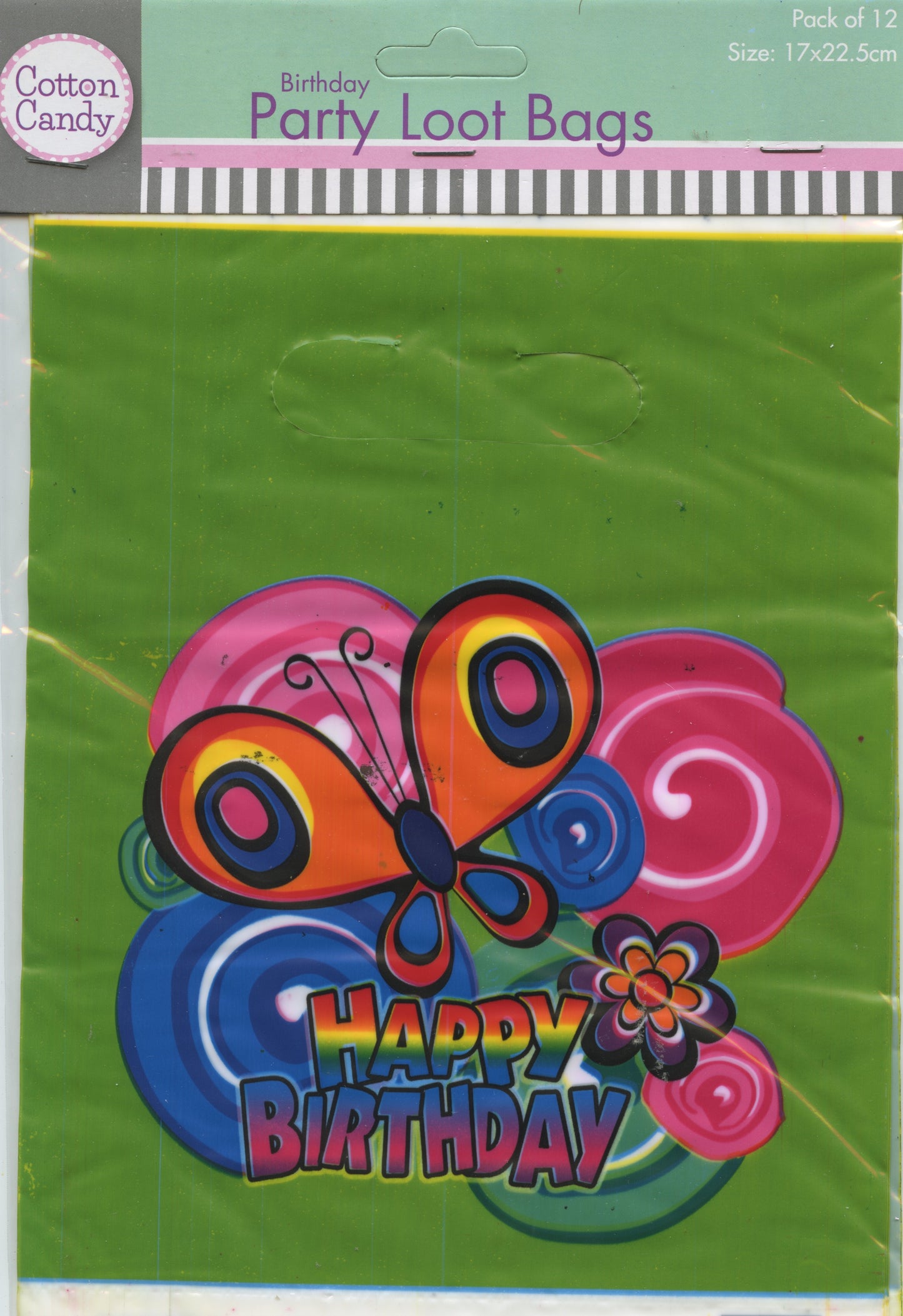 Birthday Party Loot Bags - Happy Birthday with Butterfly #11 - 12 pack