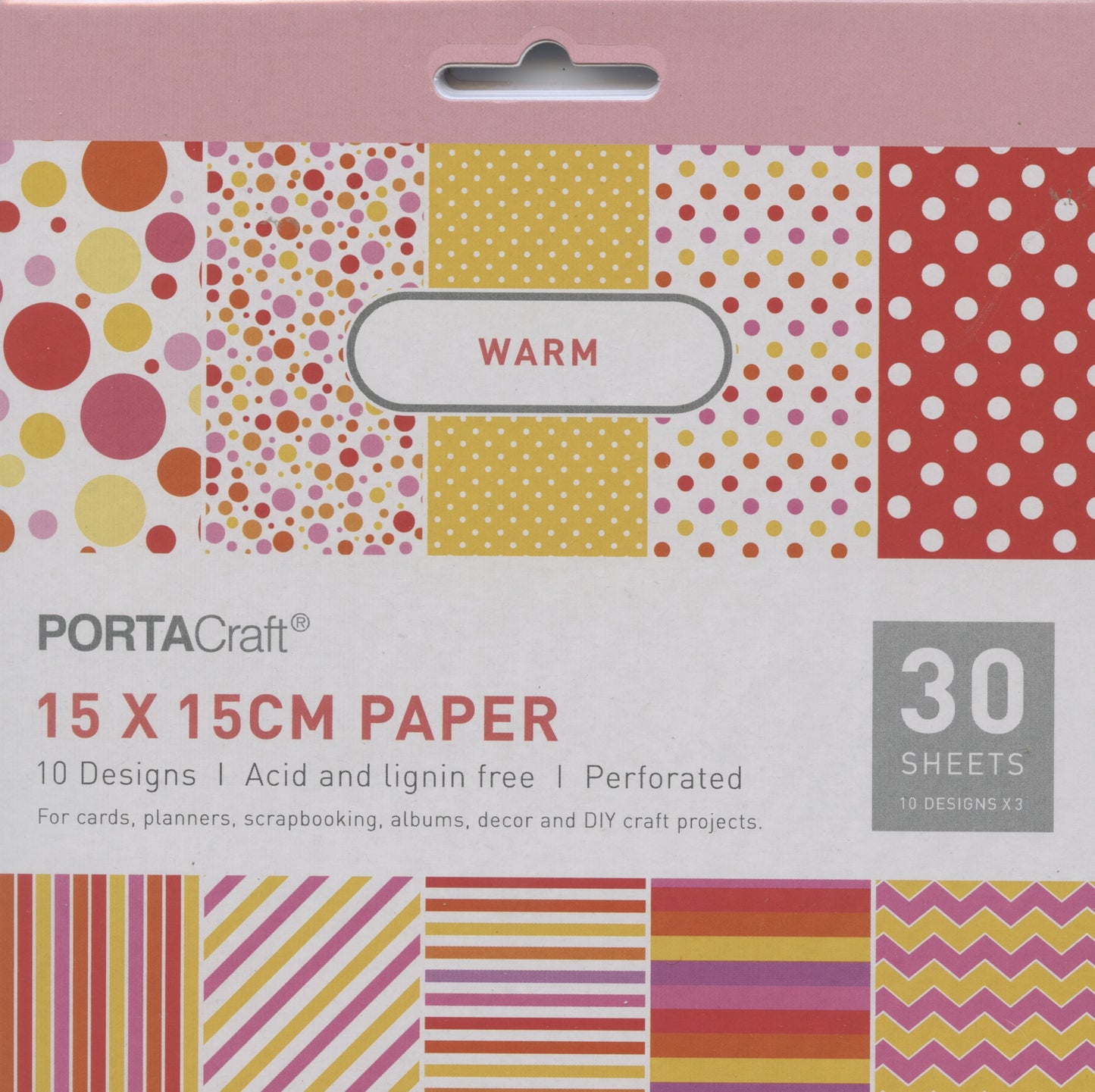 Warm - Scrapbooking Paper Pad - Perforated - 30 sheets - 15x15cm