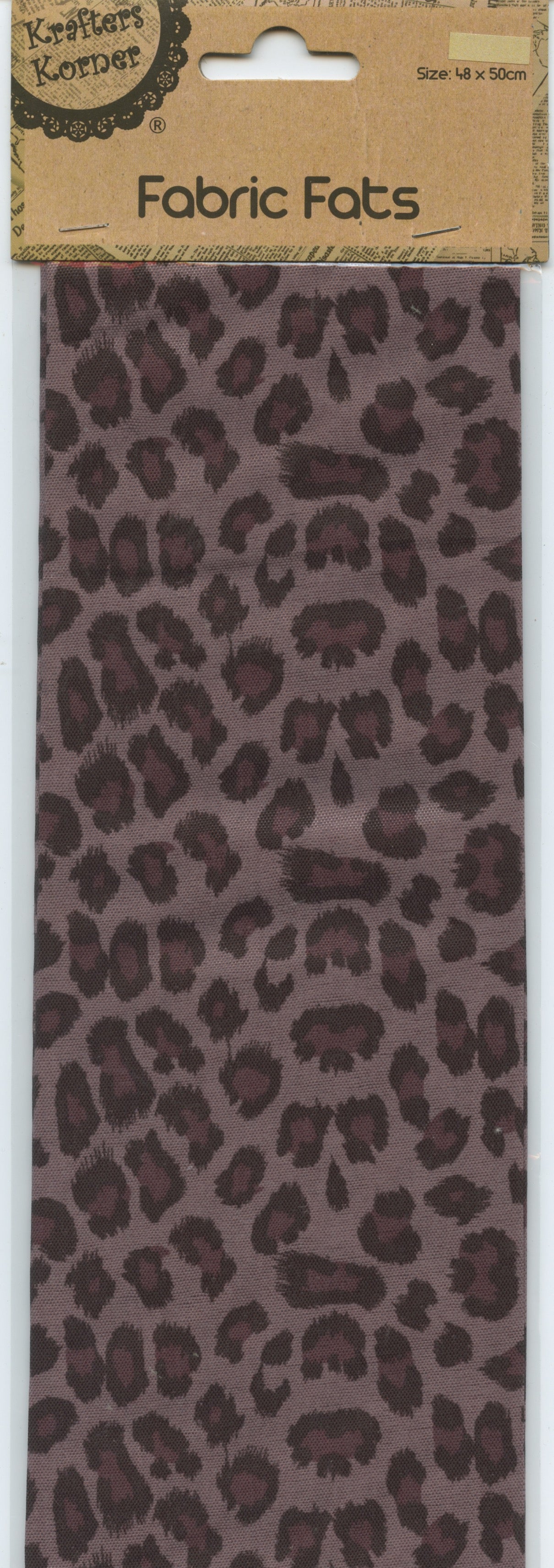 Craft Fabric Fats Leopard Print - 48x50cm- Brown background