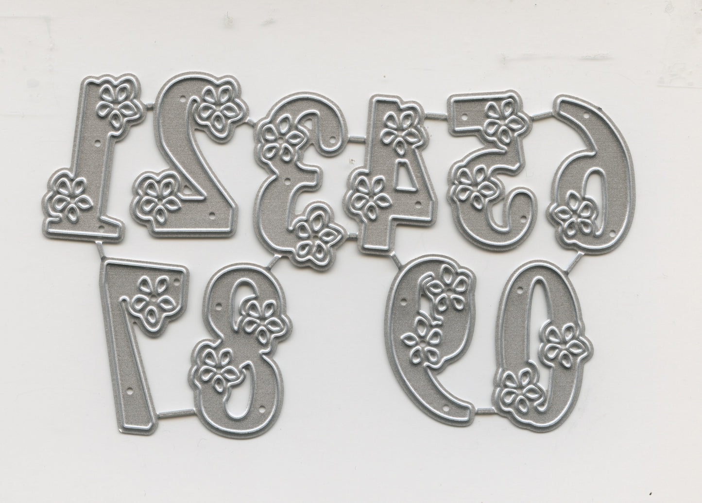 Metal Dies - Numbers 0-9 with Flowers