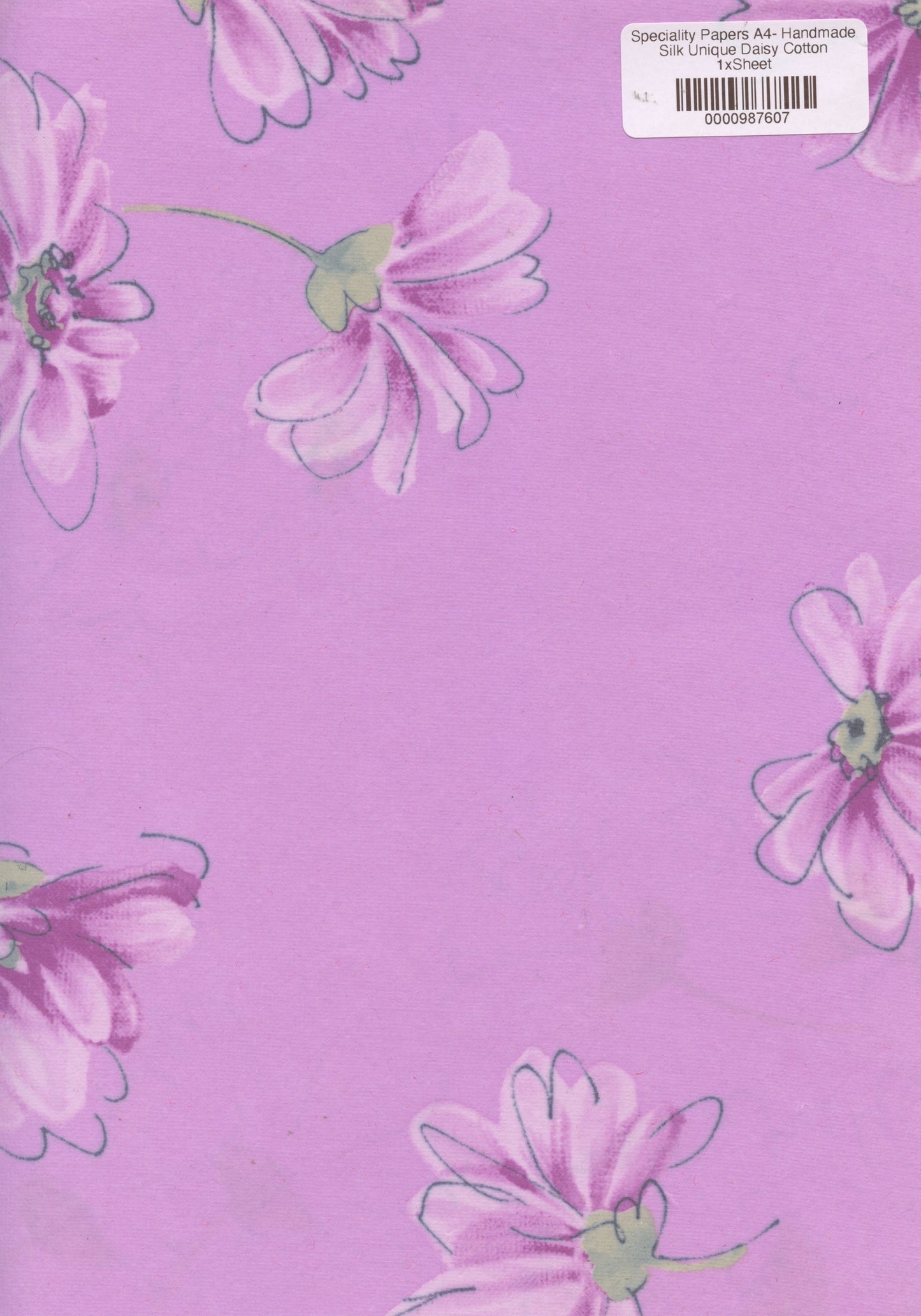 Specialty Paper 1 x A4 Handmade - Silk Unique Daisy Cotton
