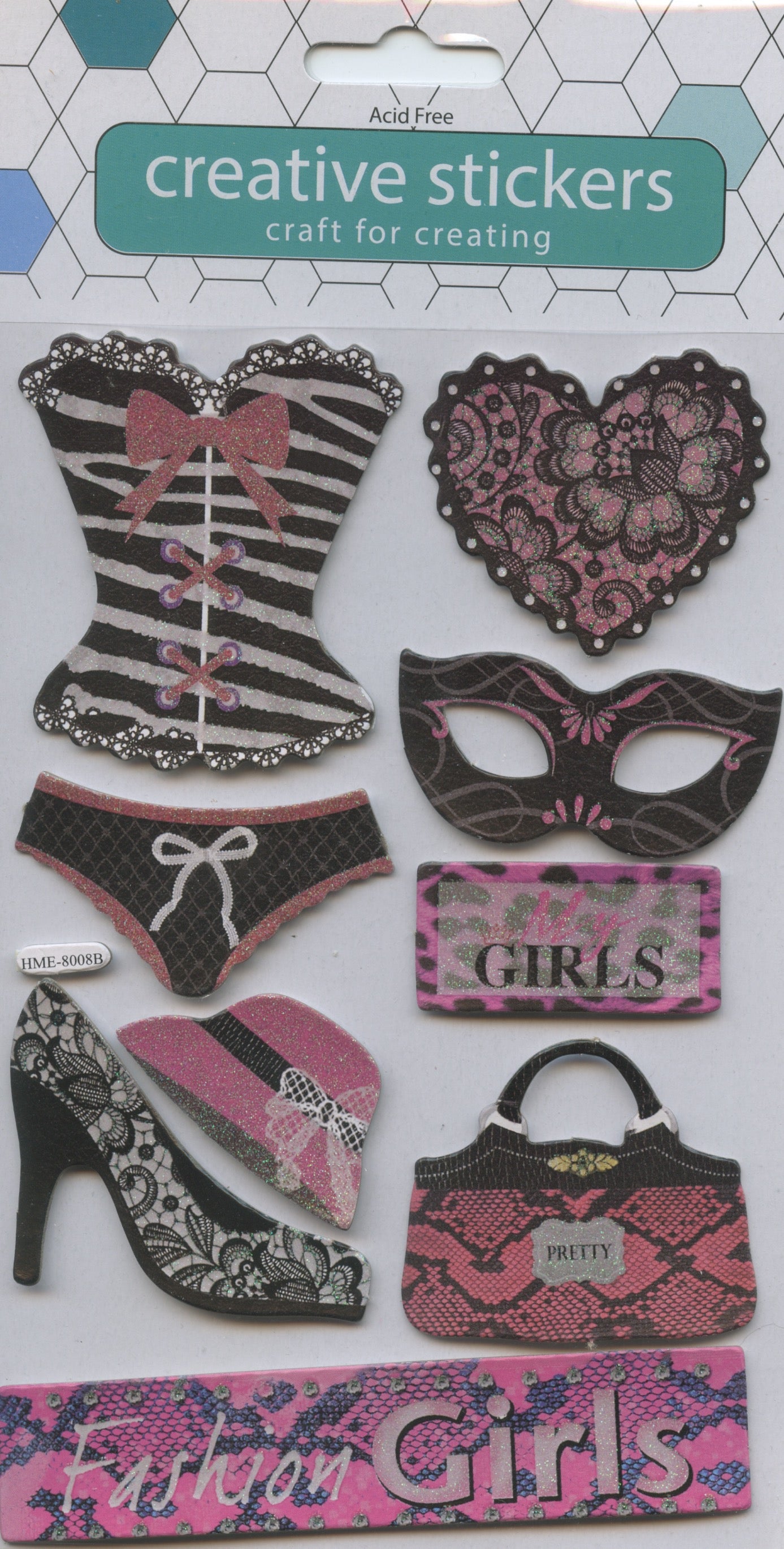 Creative Stickers - 3D Fashion Girls 9 pc